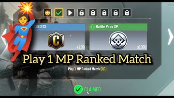 Call Of Duty Mobile Play 1 MP Ranked Match Task Complete
