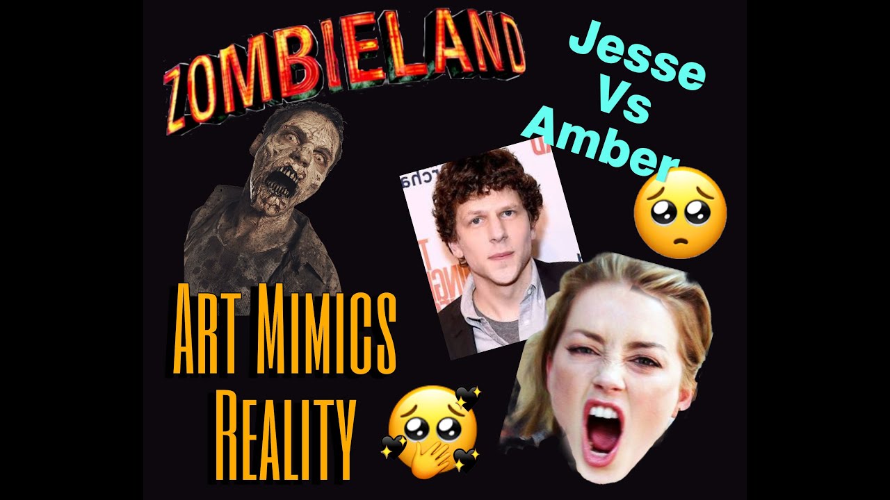 Amber Heard and Jesse Eisenberg in a scene from Zombieland - Johnny Depp thinking "How familiar."