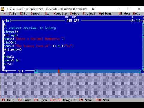 C++program to convert decimal number to binary - YouTube