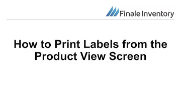 How to Print Product Labels from Products View Screen