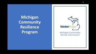 Michigan Community Resilience Program Technical Assistance Session