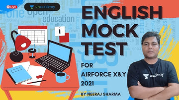 English Mock Test -1 for Airforce X&Y Group 2021 | English for Airforce X&Y Group | Neeraj Sharma