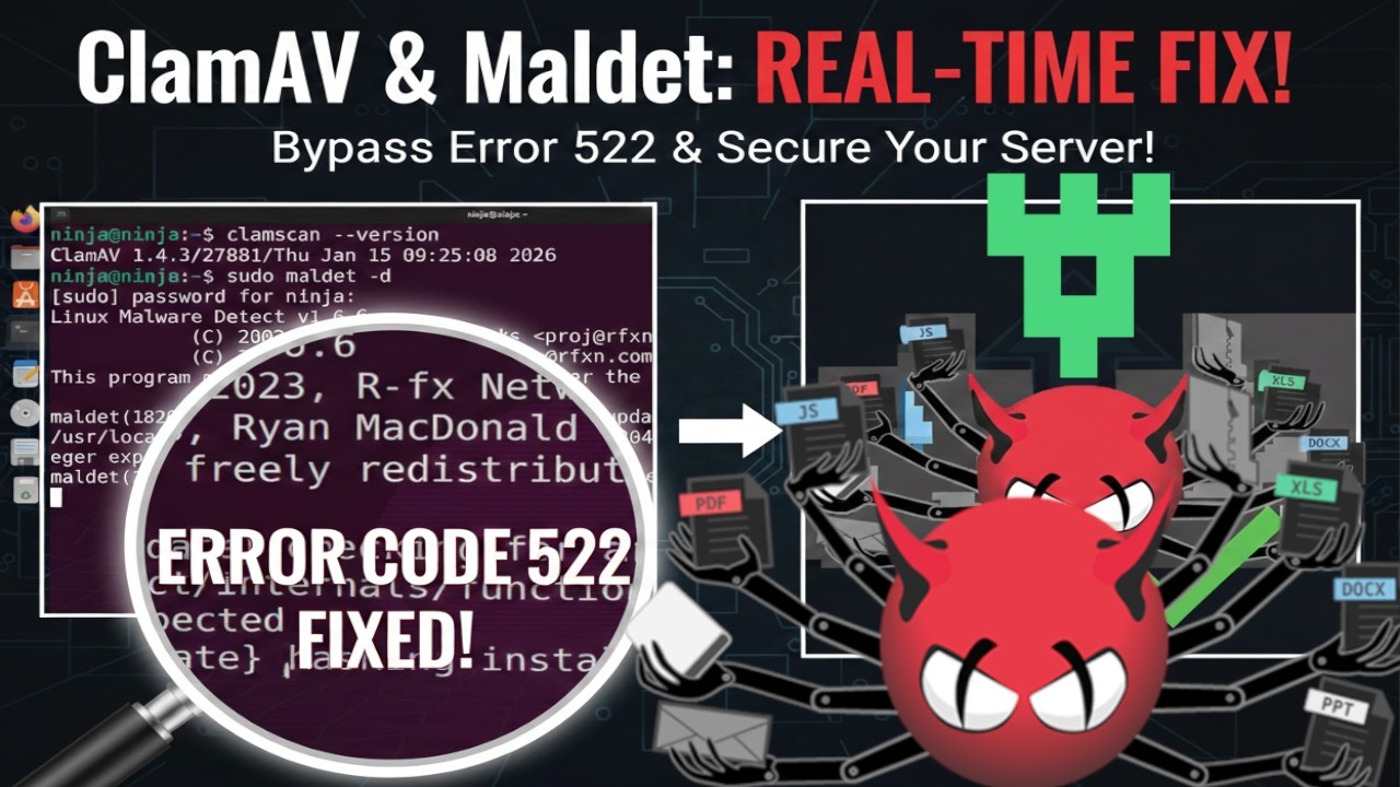 Как исправить Maldet Error 522 и установить ClamAV на Linux (Скрипт в одну строку)
