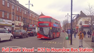 Full Route Visual | London Bus Route H32 - Southall, Town Hall to Hounslow Bus Stn | (LT149) LTZ1149