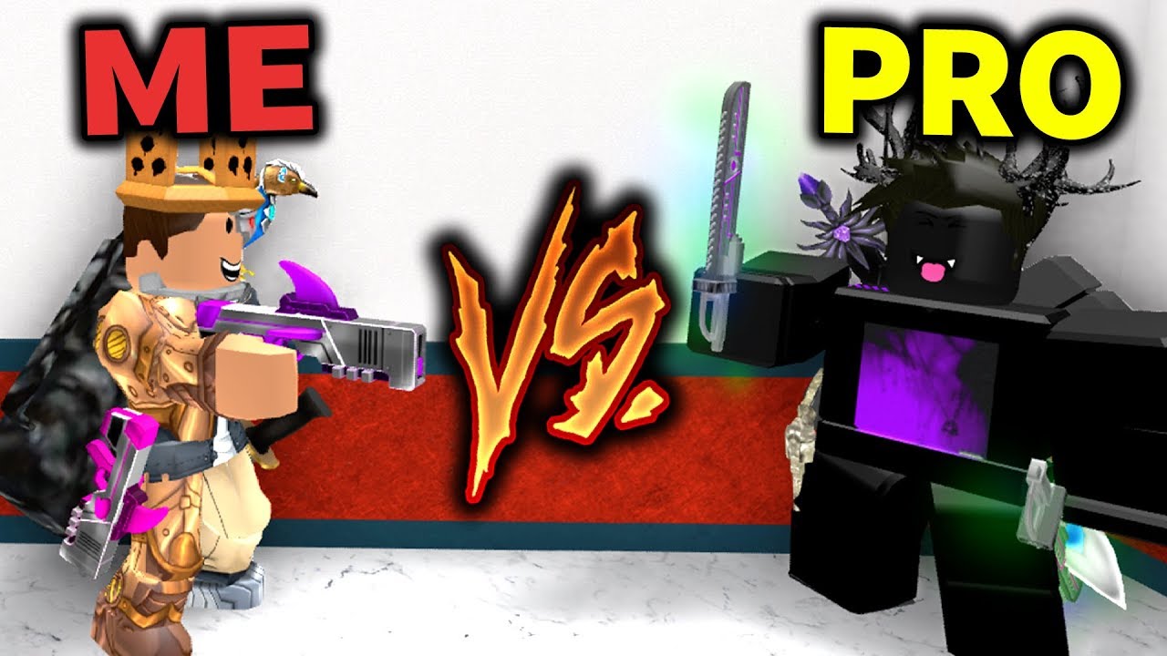 Challenging A Pro For Rare Chroma Godly Knife Roblox Murder Mystery 2 1v1 Youtube