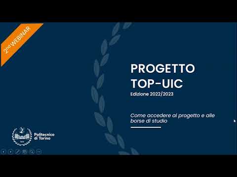 Progetto TOP-UIC | Presentazione Webinar Edizione  2022/2023