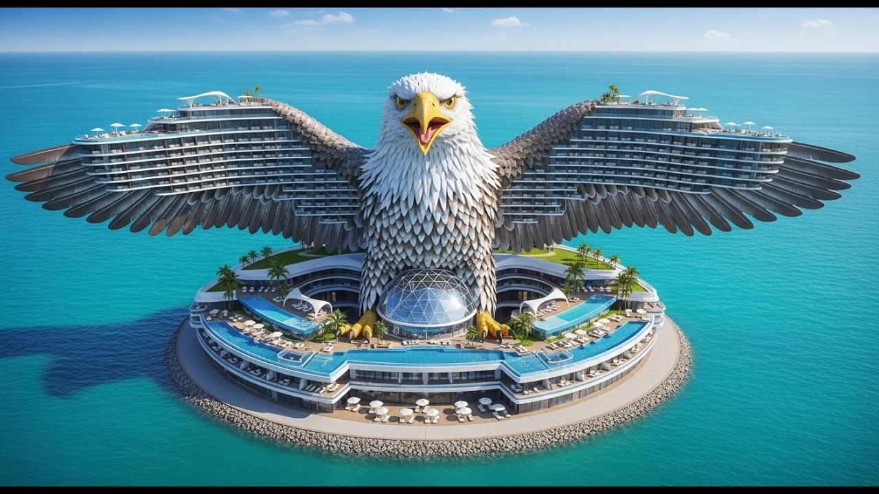 I Built a Luxury Mansion INSIDE an Abandoned Eagle Statue (ASMR)