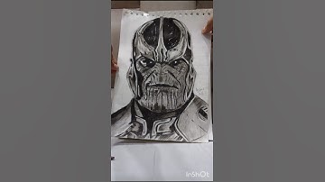Thanos from endgame realistic sketch 👿🔥😡 #shorts #shortsfeed #marvel #art #sketching