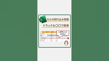 【Excel】shiftキーを押しながらセルの移動　割り込み移動