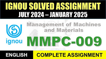 MMPC 009 Solved Assignment 2024-25 || mmpc-009 solved assignment in English || July 2024 to Jan 2025