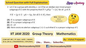 | Q-25 | IIT JAM  2020 | Group Theory | Previous Year Question | CSIR NET | IIT JAM | GATE | NBHM |
