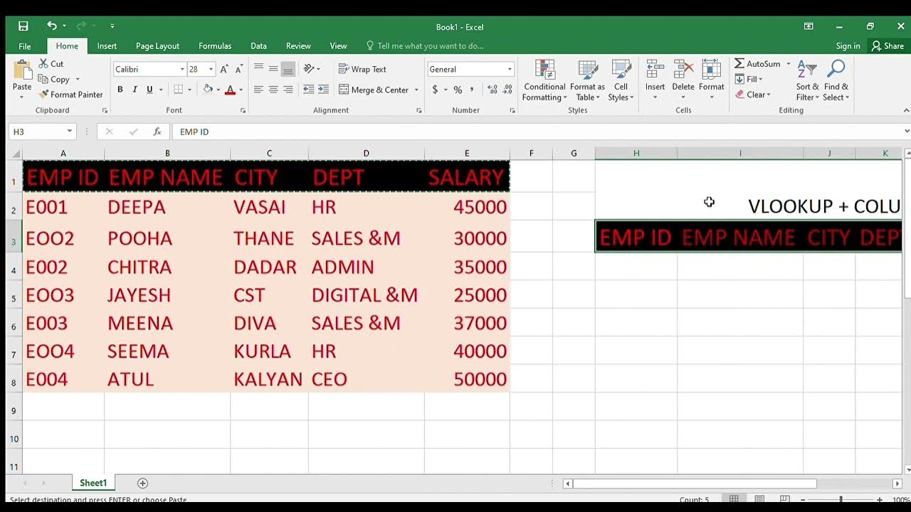 HOW TO USE VLOOKUP+COLUMN IN EXCEL YouTube