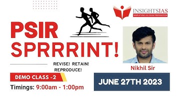[DEMO CLASS -2] PSIR SPRRRINT by Nikhil sir