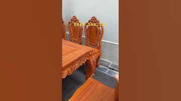 Bộ bàn ăn 8 ghế luis hoa hồng gỗ gõ đỏ