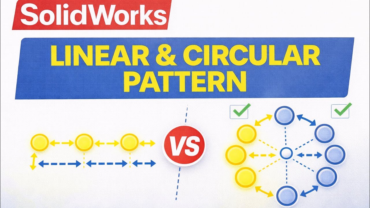 SolidWorks Linear & Circular Pattern Tutorial | Sketch Repetition Made Easy