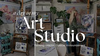A Day in My Art Studio | Painting, Hacks &amp; Special Announcement! 🌸