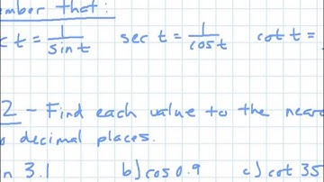 Section 5.2A - Trigonometric Functions of Real Numbers