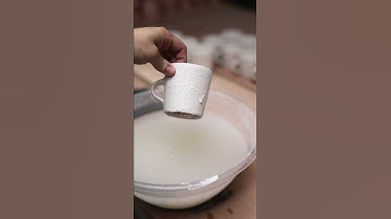 Fettling Clean a Crackle Glazed Stoneware Cup Prior to Firing (#Shorts)