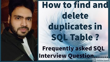 Delete duplicates in SQL Table | SQL Interview question | SQL Tutorial | SQL Interview Preparation