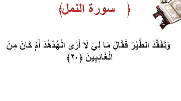 سورة النمل الأية 20