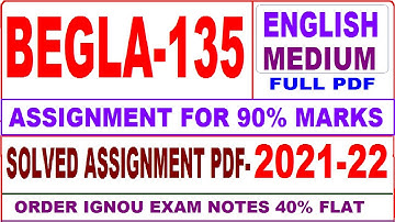 begla-135 solved assignment 2021-22 / begla 135 solved assignment in English / ignou begla 135