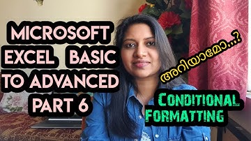 Excel 2019 Basic to Advanced in Malayalam  Part 6 Conditional Formatting