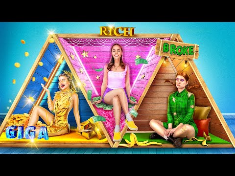 Мы построили секретные домики! Бедный vs богатый vs гига богатый