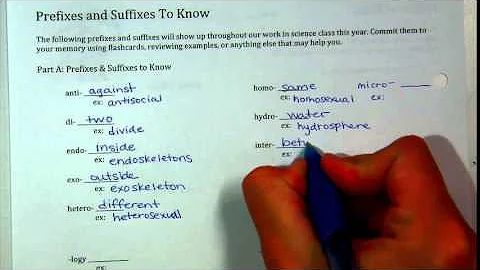 Prefixes and Suffixes to Know