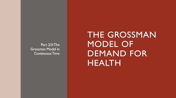 The Grossman Model of Demand for Health: Part 2/3