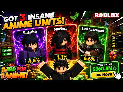 🔥 I Got 3 INSANE Anime Units in Roblox: Bid for Anime! 🤯