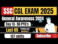 Day 13~50 PYQ's|SSC CGL PYQ'S SERIES|General Awareness|Last 05 year PYQ's|PYQ's of 2024pre exam