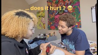 TATTOO VLOG 😨😈 I Tat With Us ft. @madithejoke #tattoo #art #couple