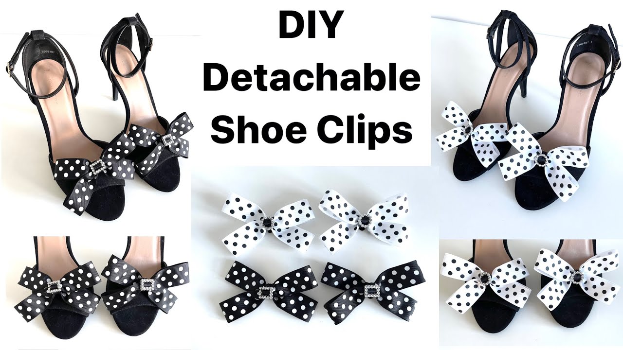 How to make Shoe Clips, Shoe Bow diy tutorial, shoe decoration tutorial,  Bow diy, craft, Anita Benko 