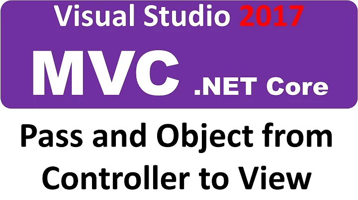 Visual Studio 2017 MVC ASP.NET CORE - Pass OBJECT from Controller to View