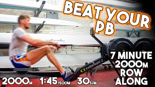2000m Row in 7 Minutes Row Along | Real Time Tips