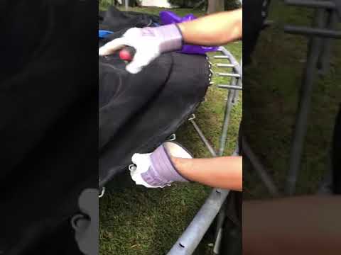 How to put very tight springs on trampoline with a screwdriver