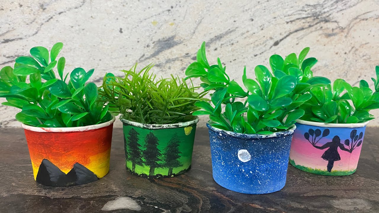 Painting a paper cup | A way to paint paper cup | - YouTube