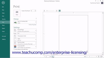 Microsoft Office Publisher Tutorial 2013 Printing 11.1 Employee Group Training
