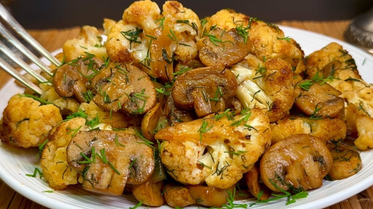 Невероятно, насколько это вкусно! Эта цветная капуста с грибами – просто находка!