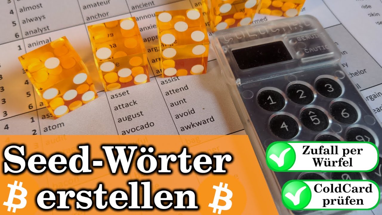 Tutorial: sichere Seed Wörter würfeln - Würfel + ColdCard