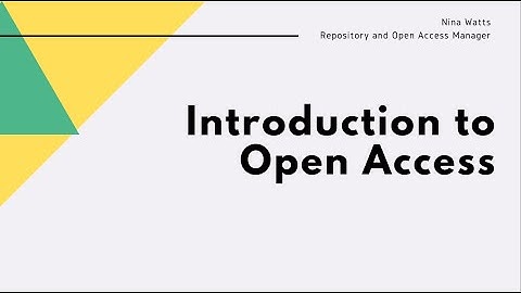 Introduction to Open Access