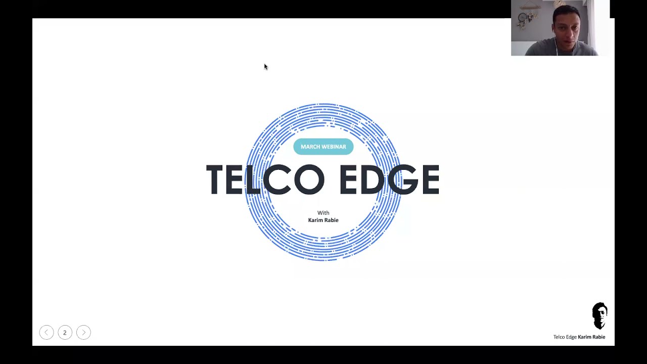 Tile slide with the words, “TELCO EDGE,” and a photo of Karim Rabie, ICT Chief Architect in the upper-right corner.