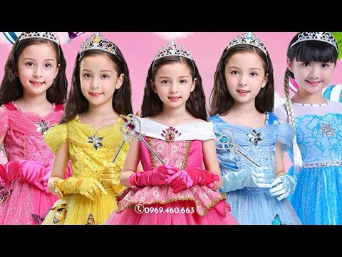 Mua Váy công chúa Elsa,váy thu đông dài tay hàng Quảng Châu đẹp, cotton  phối voan cho bé gái giá rẻ nhất | TecKi.Vn