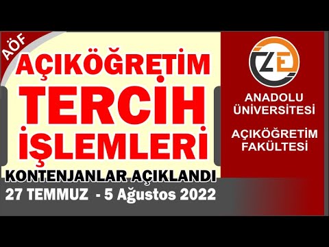 AÖF Açıköğretim Tercih Nasıl Yapılır   2022 TYT AYT YKS   Anadolu   Atatürk   İstanbul Auzef