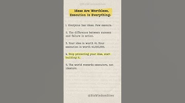 Ideas Are Worthless, Execution Is Everything – 5 Hard Truths #businessmotivation