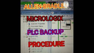 allen-bradley micrologix plc program backup procedure