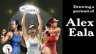 Drawing a portrait of Alex Eala (The First Filipino To Win A Junior Grand Slam SinglesTitle)