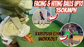 What Its Like Facing 150KMPH+ Speed Balls With GoPro Helmet Cam 😨 || Explosive Gym Workout 🏋🏽