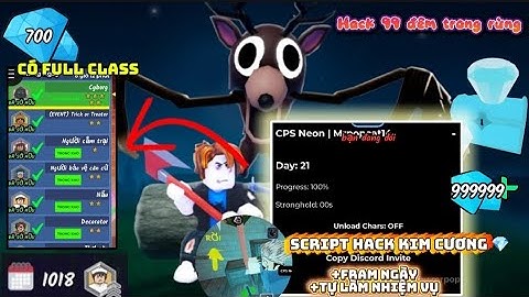 Hướng dẫn hack 99 đêm trong rừng Script Fram kim cương,ngày lấy full class( 99 night in the forest )