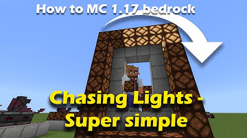 Minecraft Bedrock. Chasing lights using Redstone Lamps.  Disco lights or sign highlights. Tutorial.